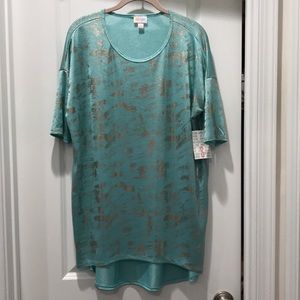 Lularoe aqua silver elegant Irma NWT SMALL SM